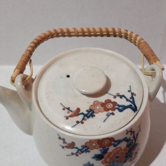 Vintage Ceramic Armbee Teapot Set-Cherry Blossom-Sakura-Bamboo Handle-5 PC - Picture 8 of 16